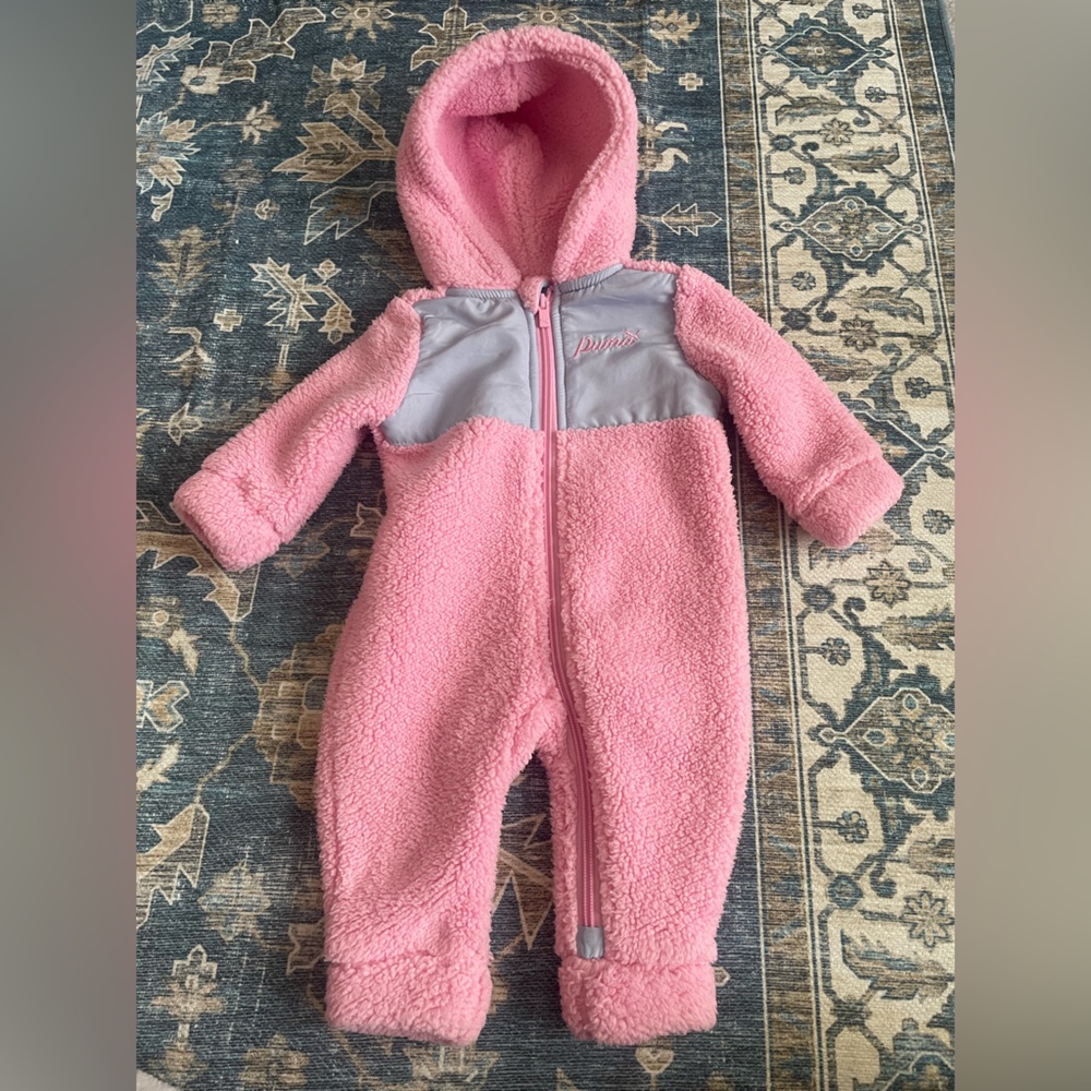 Puma Pink and Gray Kids One Piece winter outfit